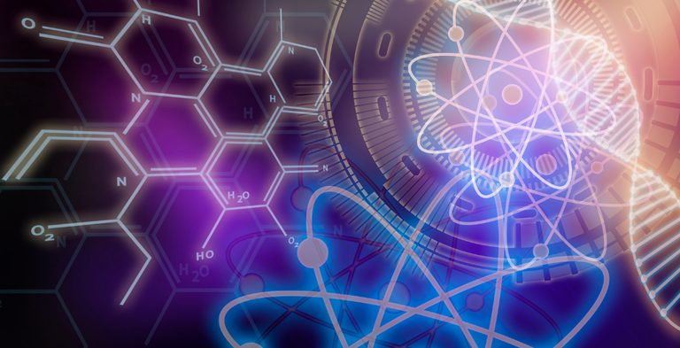 Science background with periodic table symbols