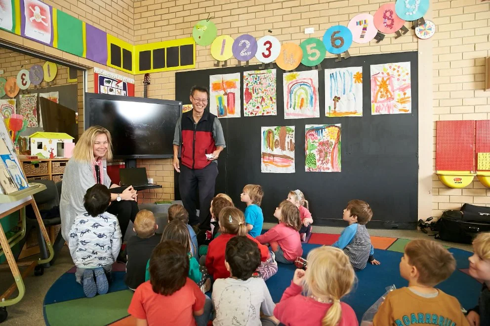 Group in an early childhood classroom