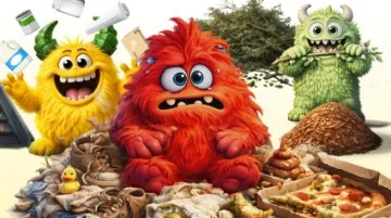 Two graphic waste monsters