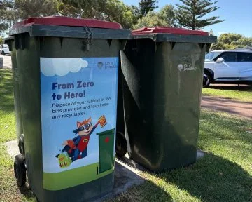 Zero to hero bin sticker