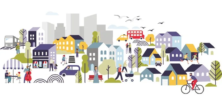 Graphic design of a community neighbourhood