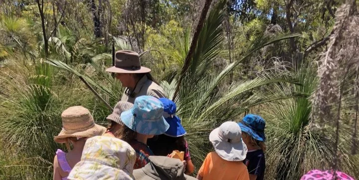 children in bushland