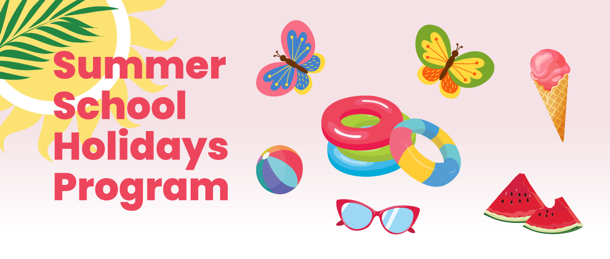 Summer school holiday banner