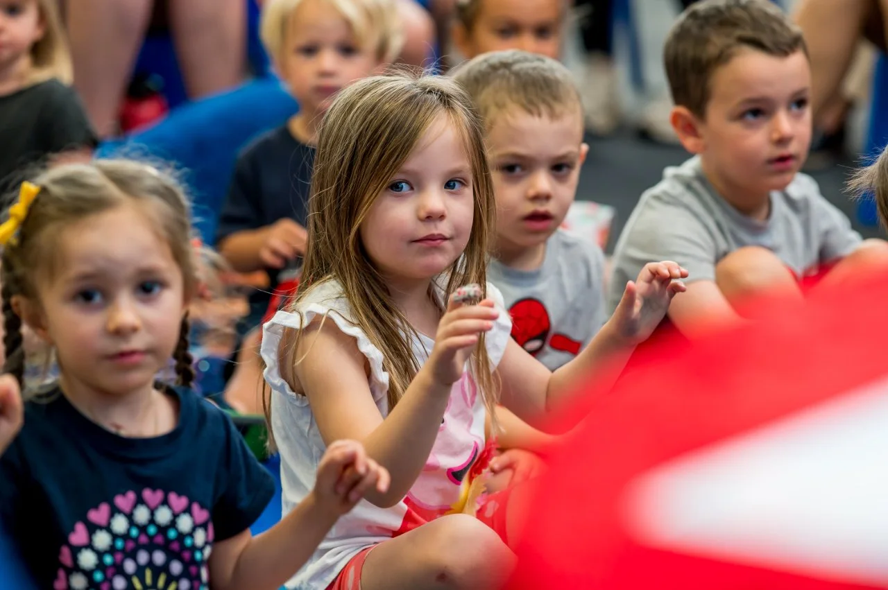 Children attending a library event