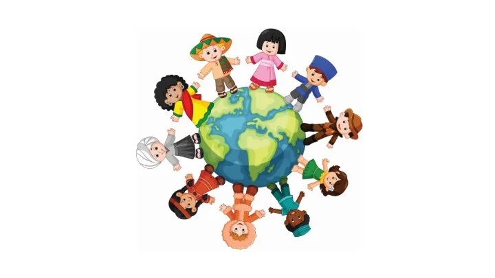 Image of globe with multicultural people