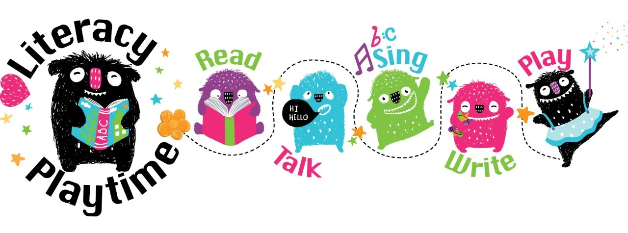 Literacy Playtime logo - five little creatures