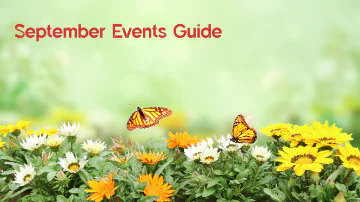 Spring themed cover of September Events Guide