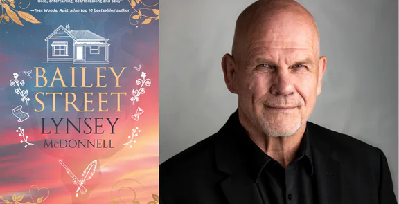 Image of Lynsey McDonnell book cover and Peter FitzSimons